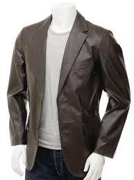 Plain leather blazer, Size : M, S, XL, XXL