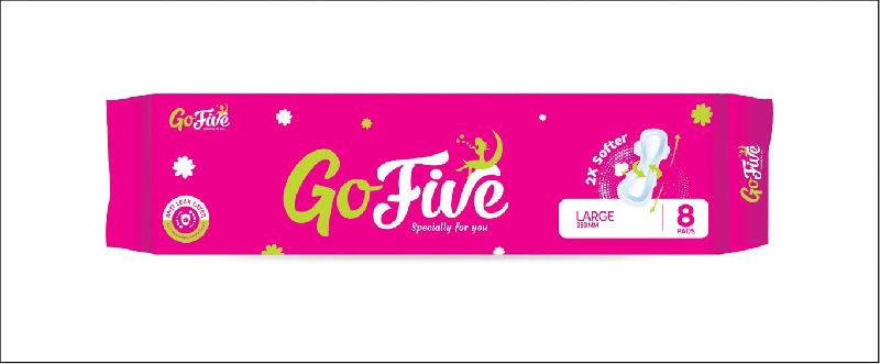 GoFive Large 2x Softer Sanitary Pad, Style : Disposable