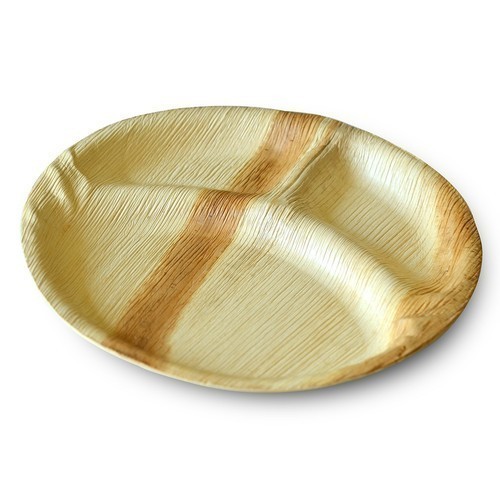 Areca Leaf 3 Partition Round Plate
