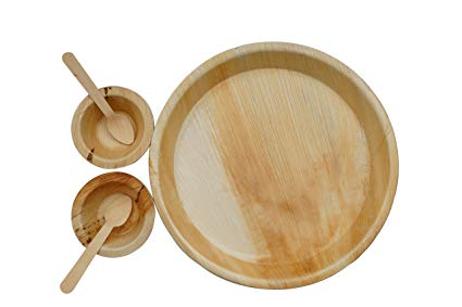 Areca Leaf Round Plate & Bowl Set