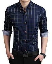 Checked Cotton mens shirt, Size : L, XL