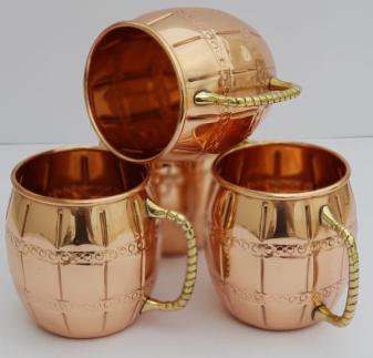 Copper Hand Work Mule Mug with Brass Handle
