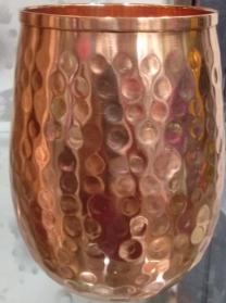 Round Polished Copper Hammered Cup, Size : 500ml