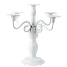 Non Poloshed Plain White Metal Candle Stand, Packaging Type : Corrugated Box