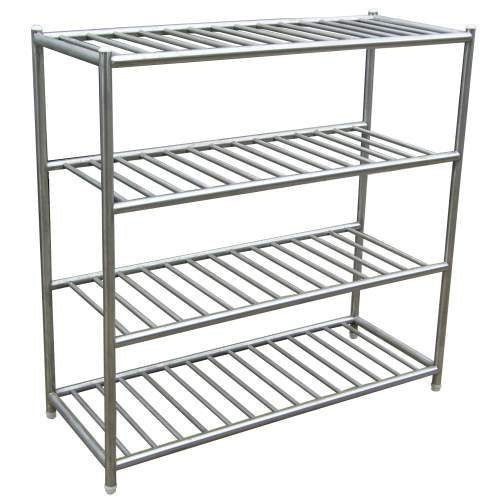 Rectangular Polished Stainless Steel Storage Rack, Feature : Durable, High Quality