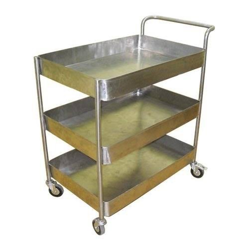 Stainless Steel Utility Trolley, Feature : Non Breakable, Shiny Look