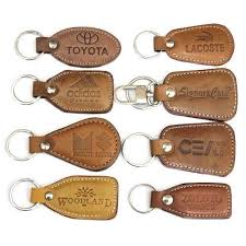 Non Polsihed Plain Leather Keychains, Color : Black, Brown, Grey