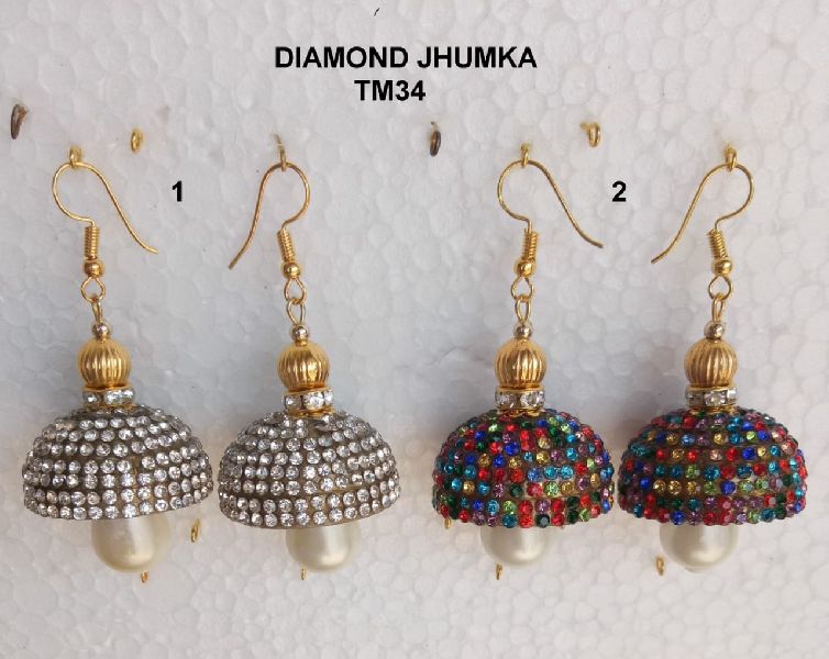 Polished Diamond Jhumka, Packaging Type : Plastic Box