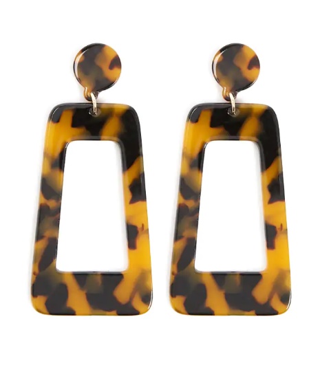 Leopard Print Drop Earrings