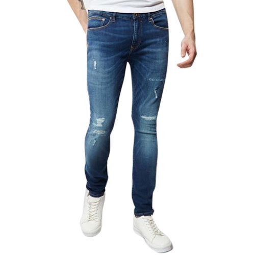 Mens Ripped Denim Jeans, for Color Fade Proof, Occasion (Style Type) : Casual Wear