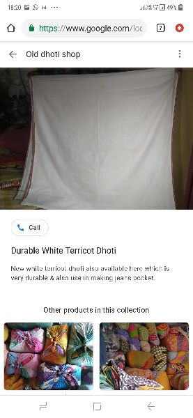White terricot dhoti