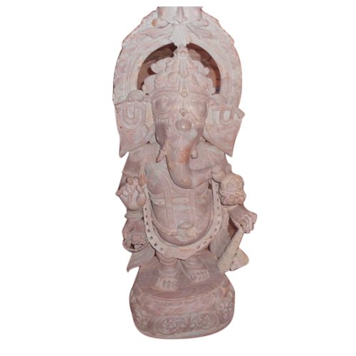 2 Feet Pink Stone Ganesha Statue