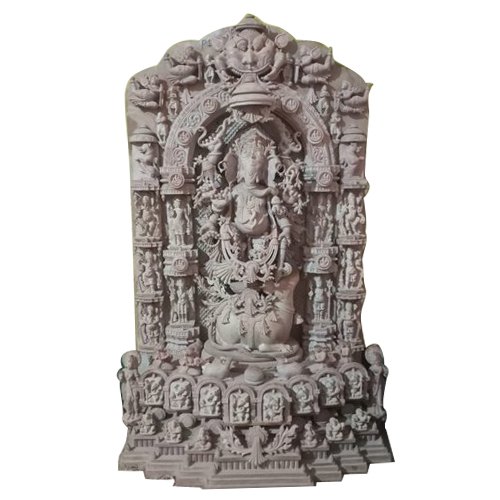 4 Feet Pink Stone Ganesha Khanja Statue