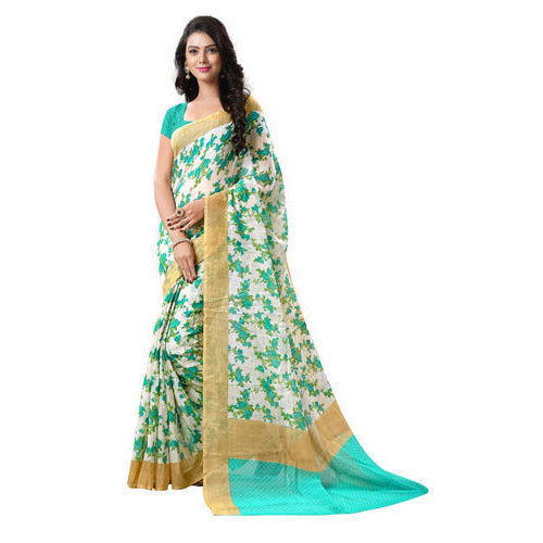 Printed Ladies Pure Cotton Saree, Packaging Type : Box