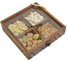 Non Polished Hemlock wooden dry fruit box, Shape : Rectangle, Rectangular, Round, Square