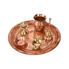 Non Polished Copper Pooja Thali, Feature : Attractive Pattern, Durable, Fine Finished, Hard Structure