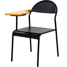 Non Polished Plastic Writing Pad Chair, for Coaching, Tuition, College, Feature : Corrosion Proof