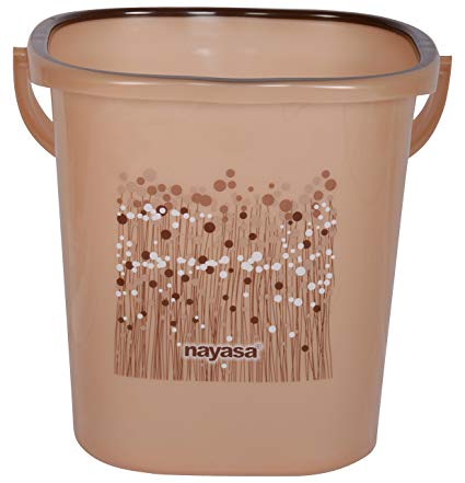 Polished Printed Plastic Brown Water Storage Bucket, Capacity : 5-25 Ltr.