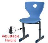 Polished Plain Student Chair, Color : Black, Blue