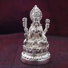 Silver Kamal Laxmi Statue, for GIfting, Home Decoration, Pooja, Style : Antique, Classical