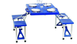 Aluminum Non Polished Portable Picnic Table, Feature : Eco-Friendly, Rust Resistance, Stylish Look
