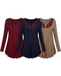 Round Neck Checked Chiffon womens tunics, Style : Casual, Formal