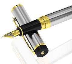 Black Round Non Polish Metal Fountain Pen, for Signature, Written, Length : 4-6inch