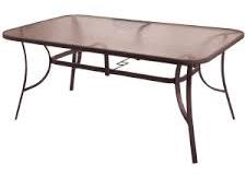 Rectangular Non Ploished Aluminium patio table, for Bed Room, Garden, Hotel, Pattern : Plain