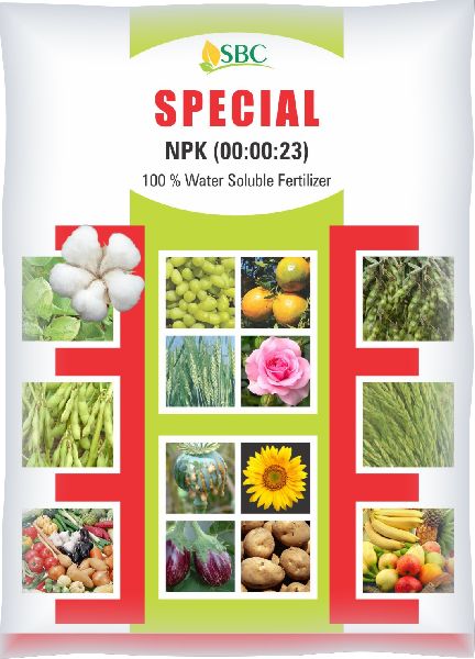 NPK 00-00-23 Water Soluble Fertilizer, for Agriculture