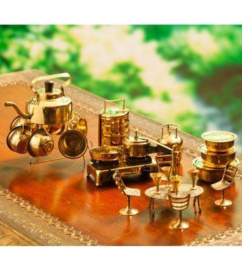 Brass Miniature Toy Set (29 Pcs )