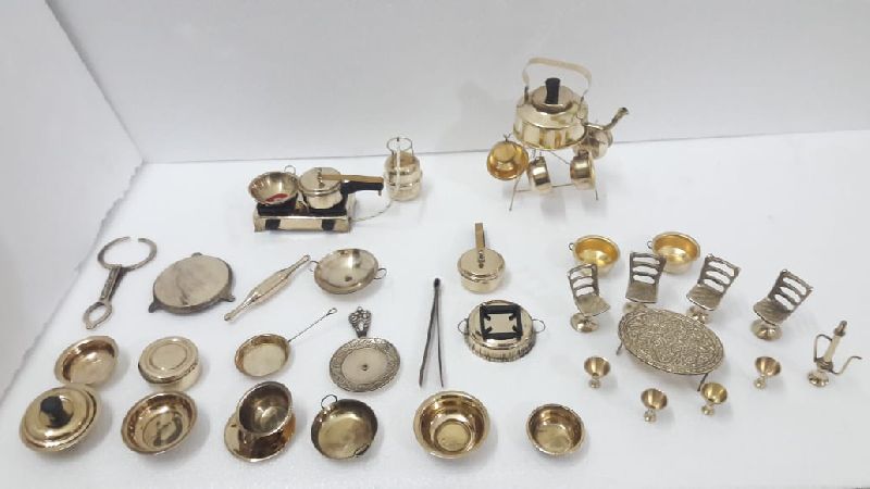 Brass Miniature Toy Set (40 Pcs )
