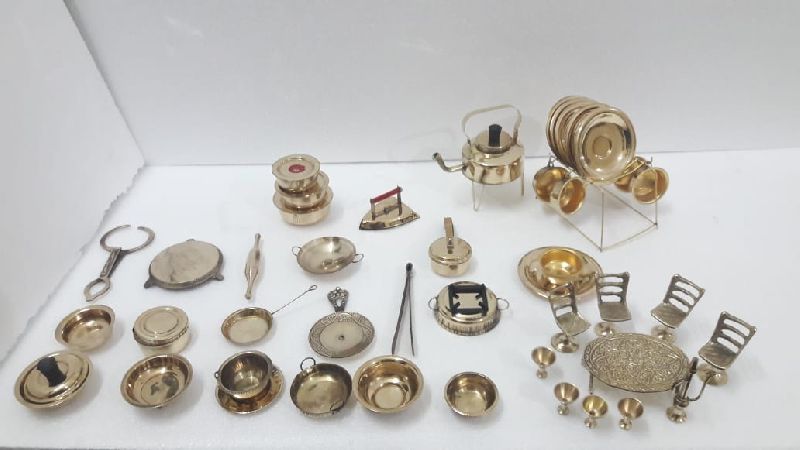 Brass Miniature Toy Set (50 Pcs )