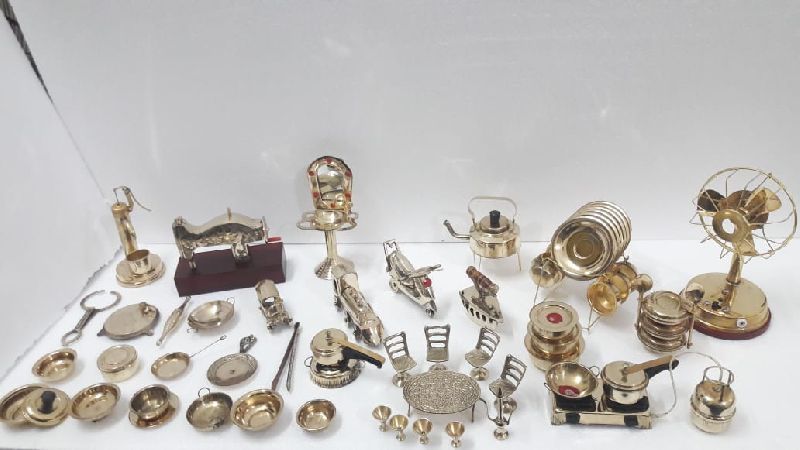Brass Miniature Toy Set (62 Pcs )