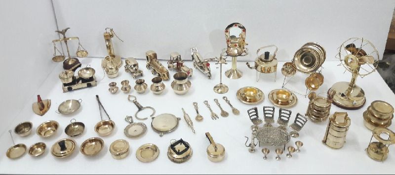 Brass Miniature Toy Set ( 75 Pcs )