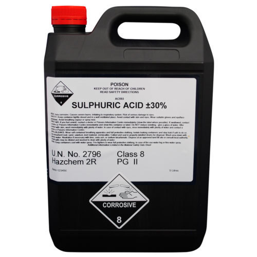 Sulphuric acid solution, for Industrial Use, Packaging Size : 5 Litres