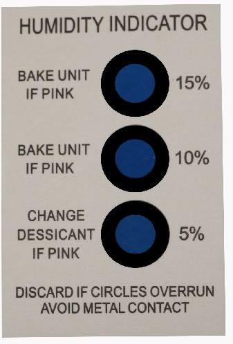 Customized Blue to Pink 3 dots Humidity Indicator Cards