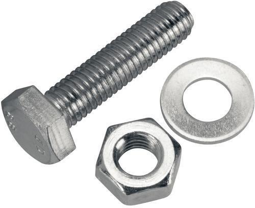 Carbon steel Bolt Nut Washer, Shape : Round