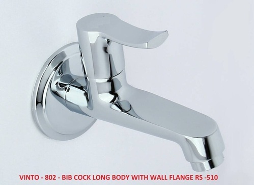 Vinto-802 Bib Cock Long Body with Wall Flange