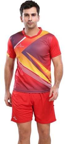 Half Sleeves Mens Red Sublimated Football Kit, for Sports Wear, Feature : Comfortable, Impeccable Finish
