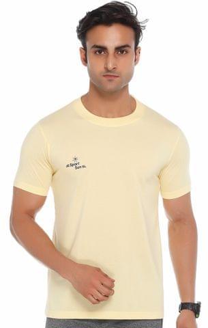 Half Sleeves Mens Yellow Round Neck T-Shirt, Size : XL, Pattern : Plain ...