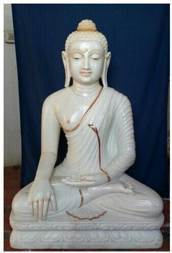  Marble Buddha Statue, Color : Off White