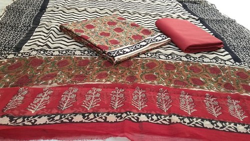 Regular Jaipuri Cotton Suit, Occasion : Ethnic Wear