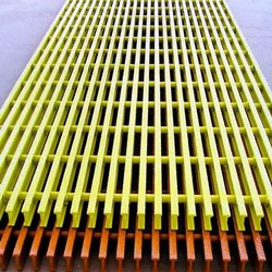 Rectangular FRP Protruded Grating, Color : Yellow