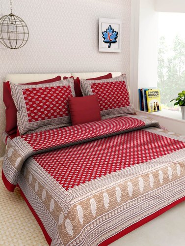 Vardhaman Handloom Cotton Double Bed Sheets, Color : Multi colored