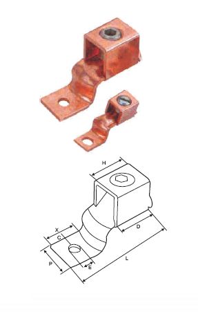 Copper One Hole Offset Tongue Terminal Ends