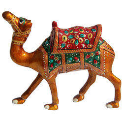 Multicolor Marble Camel Statue