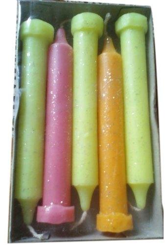 Wax Fancy Pillar Candle, Color : Pink, Orange, Parrot Green