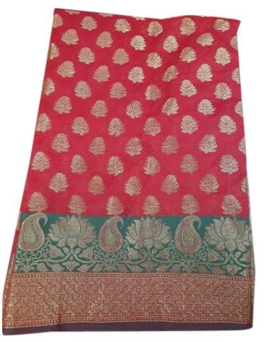 Unstitched Silk banarasi satan saree, Saree Length : 6.4 m (with blouse)