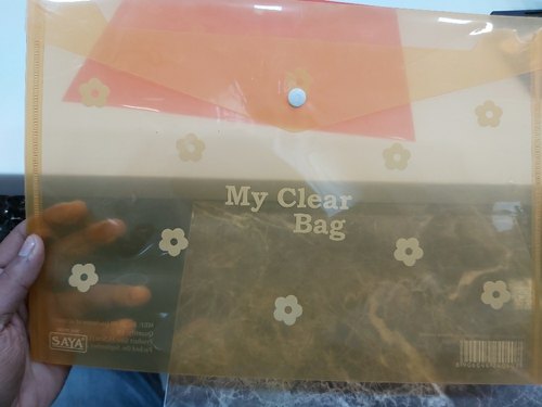Plastic Button Clear Bag