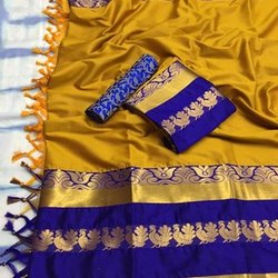 Embroidered Banarasi Silk Saree, Occasion : Party Wear